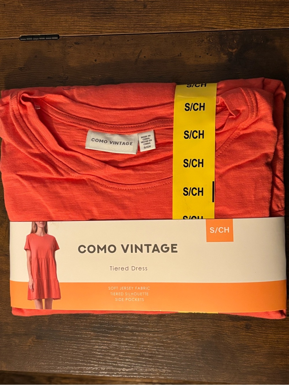 Fred David Coral Tiered Short-Sleeve Dress